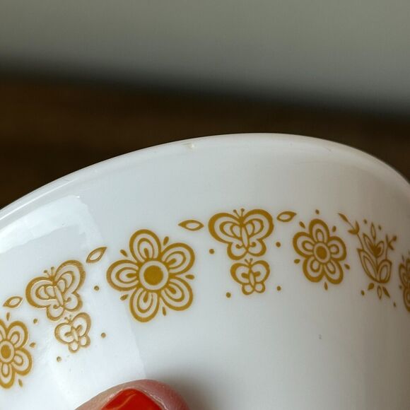 4 Vtg Corelle Butterfly Gold Hook Handle Coffee Tea Cup 6oz Stackable 70s MCM - Picture 8 of 10